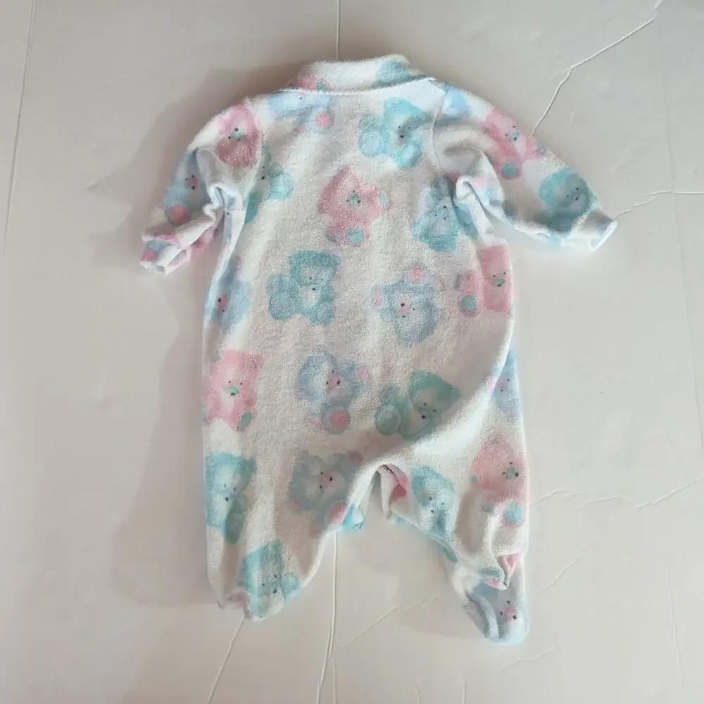 Vtg 90s Carter's Terry Sleeper Baby Sz Newborn Teddy Bear - Picture 5 of 7